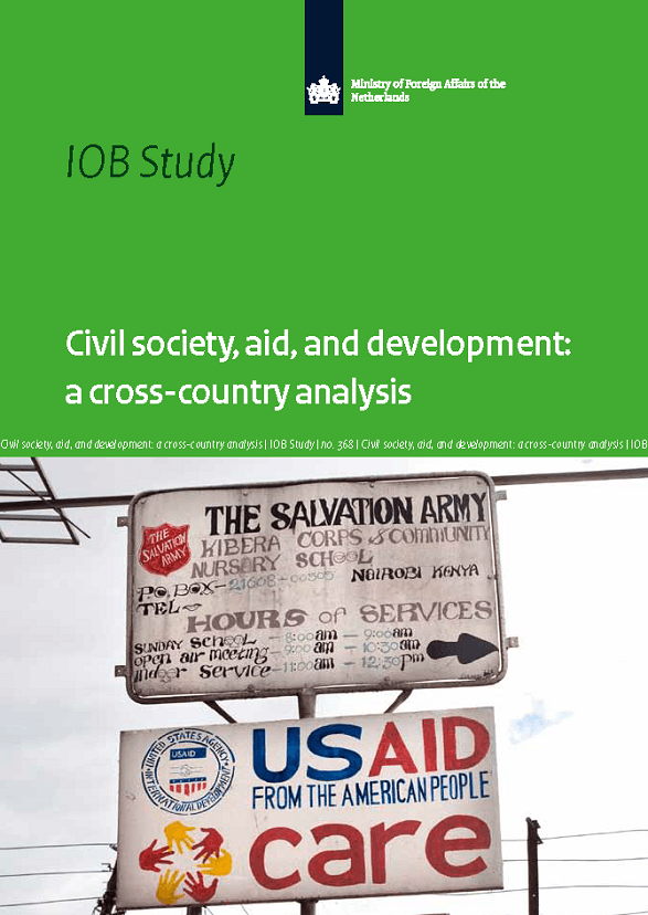 Cover van het rapport Civil society, aid and development: a cross-country analysis
