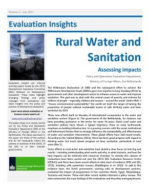 Screenshot van het artikel Rural Water and Sanitation in de publicatie Evaluation Insights