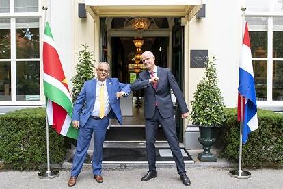 Minister Blok receives his Surinamese counterpart minister Ramdin in Voorburg, Augustus 24 2020